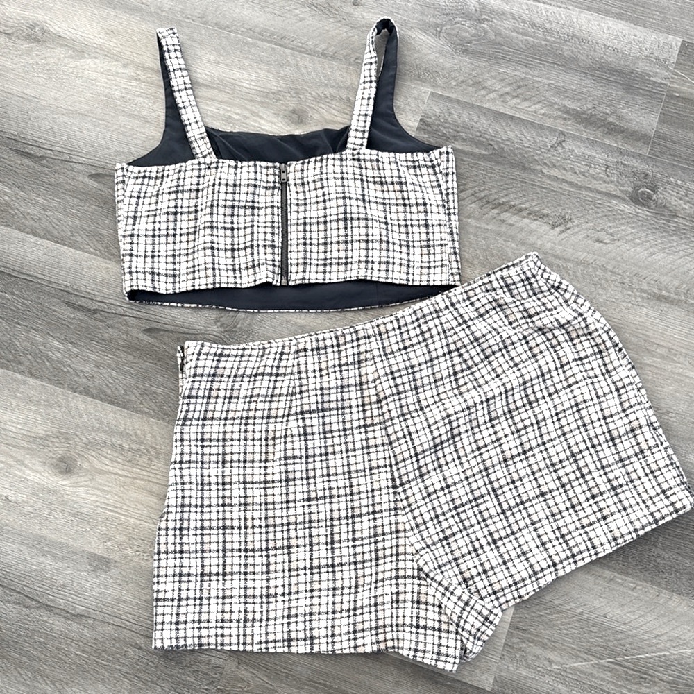 FINAL PRICE *Abercrombie & Fitch White and Blue Checkered Set - Picture 2 of 15